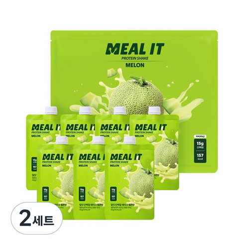 밀잇 식단관리 포켓형 단백질 쉐이크 멜론맛, 2세트, 280g