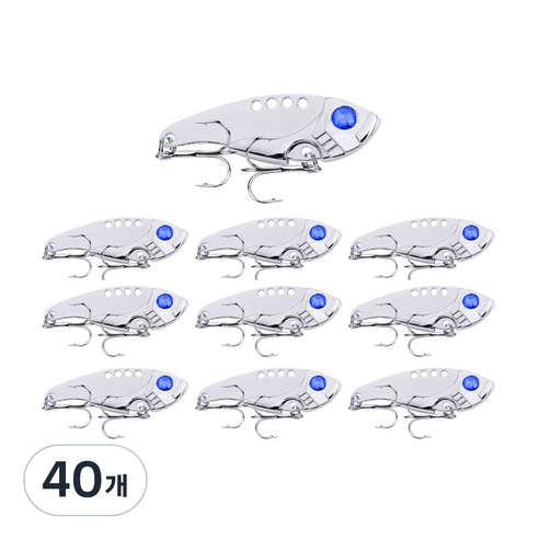 행운을파는낚시 미니 메탈바이브, 실버, 40개