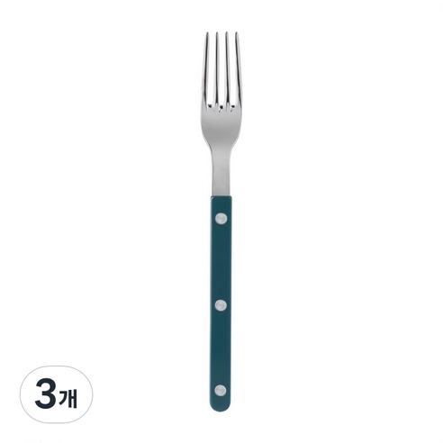 사브르 비스트로 샤이니 식기 커트러리 디너포크, 아쿠아, 3개