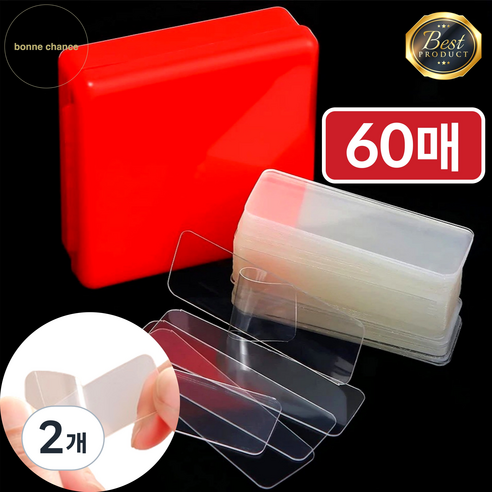본느셩스 자국없는 초강력 양면테이프 나노 미니 60매, 2개