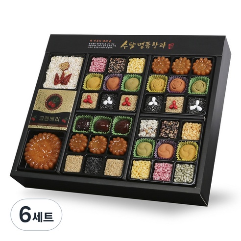 수담한과 고급지함 2호 수 2단구성 한과 선물 세트, 6세트, 1.2kg