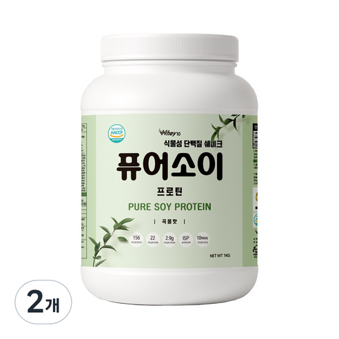 식물성 단백질 쉐이크 퓨어소이 프로틴 곡물맛 파우더, 2개, 1kg