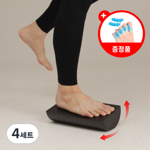 에프엠핏 발목 밸런스 강화 운동기구, 4세트, 블랙