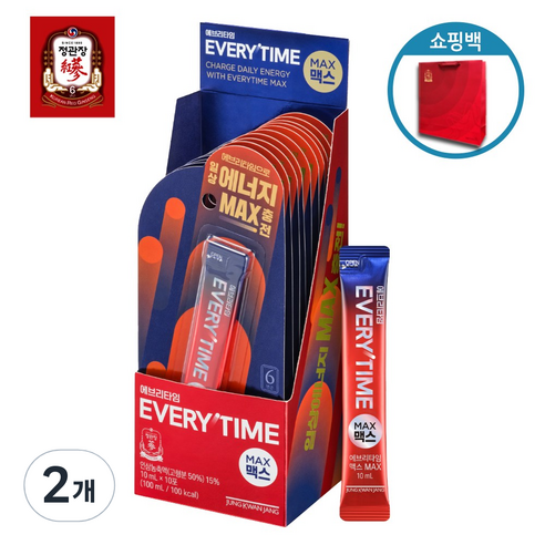 에브리타임 정관장 맥스 10p, 100ml, 2개