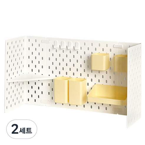 트바웃 책상 타공판 파티션 DIY 테이블 정리 TABUSY25S1010FR, 화이트, 2개