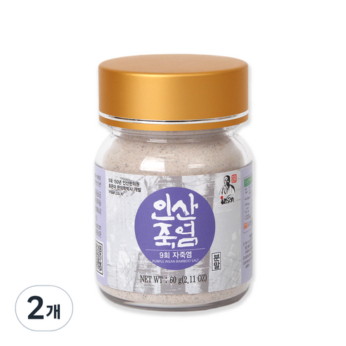 인산죽염 인산죽염(주) 인산 9회자죽염 분말, 2개, 60g