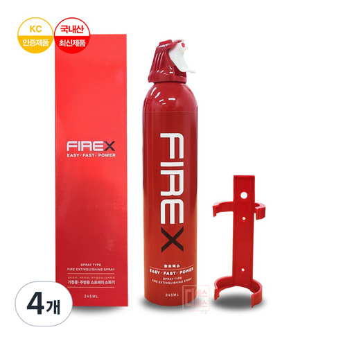 미니소화기 파이렉스 FIREX 스프레이식 소화기 가정용 휴대용 최신제품 당일발송, 465g, 4개