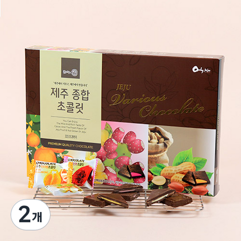 제주 종합 초콜릿 한라봉 백년초 감귤 제주도 초코렛 선물용 선물세트, 216g, 2개