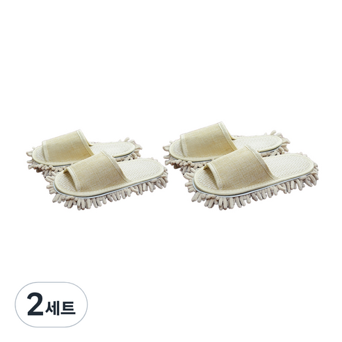 가려거든 간편분리세척 극세사 청소슬리퍼, 라이트브라운 2켤레 (미디움*1 라지*1), 2세트