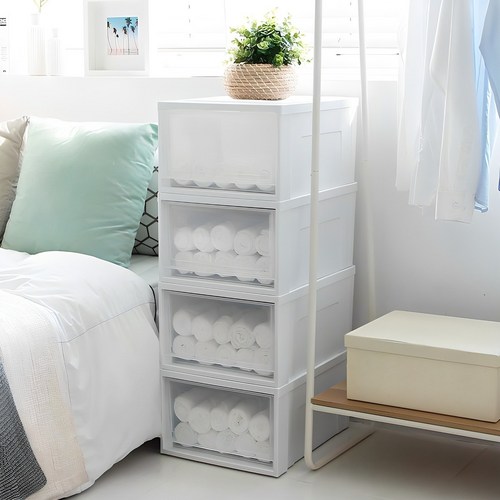 아이리스 BC 1단 서랍함 BC-450, 클리어, 4개