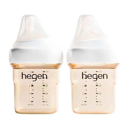 헤겐 올인원 PPSU 젖병 + 젖꼭지, 화이트, 150ml, 2개