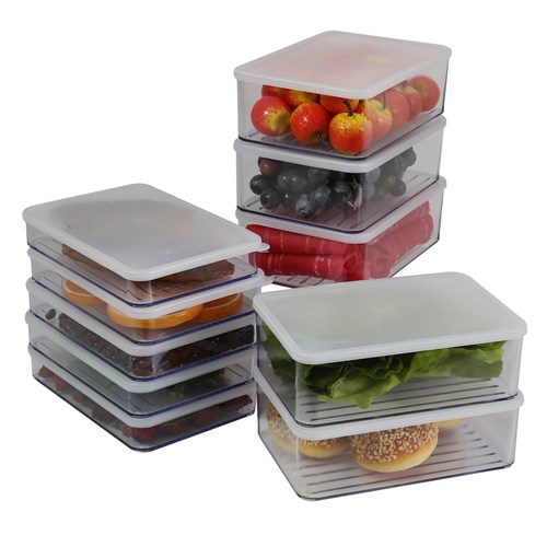 실리쿡 냉장고정리용기 시스루 실속세트 깊은2호 5p + 납작2호 5p, 1세트