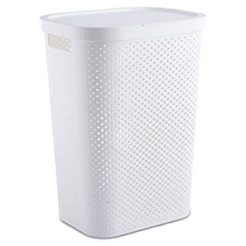 생활백서 대용량 빨래바구니 60L, 화이트