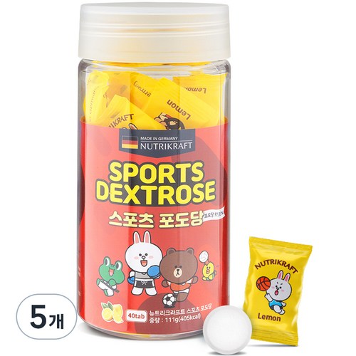 뉴트리크라프트 스포츠 포도당 캔디, 40정, 5개