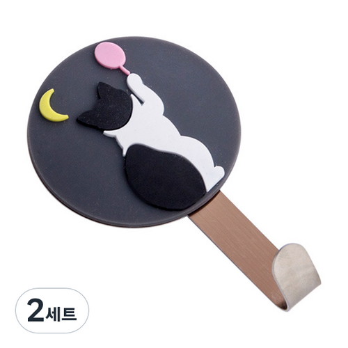 현관문 욕실 벽 걸이 고리 접착식 후크 5p 세트, 진그레이, 2세트