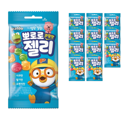 팔도 뽀로로 과일맛 젤리, 53g, 12개