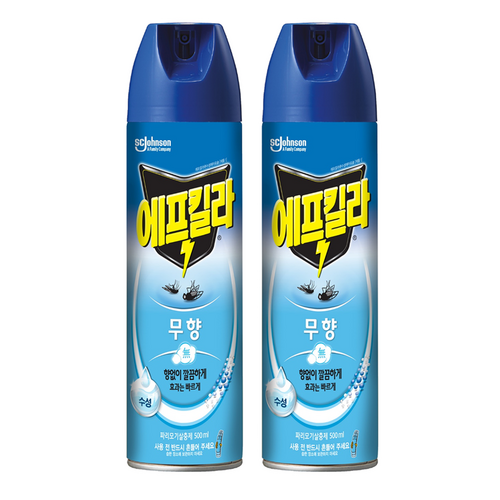 에프킬라 큐 수성 에어로졸 무향, 500ml, 2개