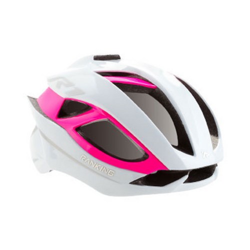 랭킹헬멧 R1 레이싱 헬멧, white + neon pink