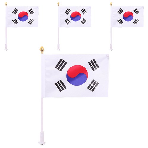 리빙다 차량용 태극기 국산 분리형, 혼합색상, 4개 - 태극기 추천