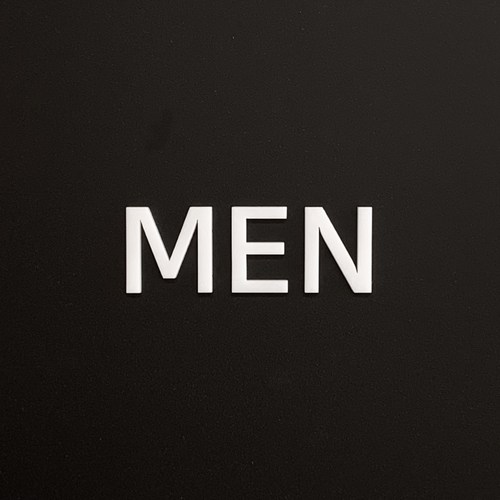 스튜디오투명 화장실 도어 사인물 스카시 화이트, MEN, 1개