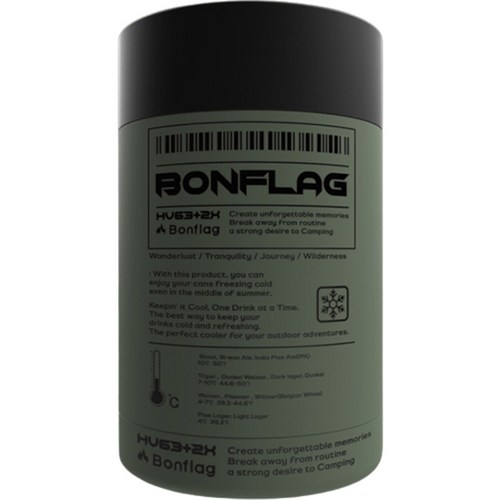 BONFLAG 캔쿨러 보냉 보온 홀더, 올리브, 355ml