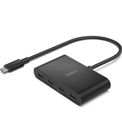 벨킨 4in1 USB-C타입 멀티 허브 10Gbps AVC018btBK, 블랙