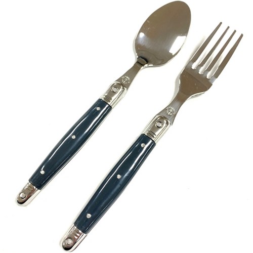 까르투하 오로 티스푼 티포크 1인 세트 네이비, 1세트, 티스푼 + 티포크