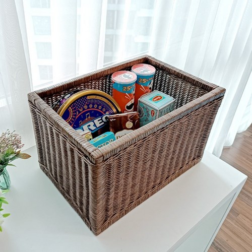 등나무 라탄바구니 J087H, 브라운, 1개