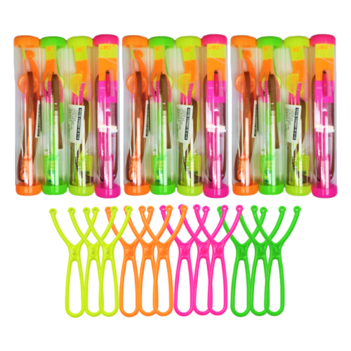 재미존 불빛낙하산 새총통 4종, 혼합색상, 3세트