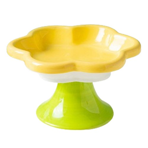 파스텔펫 반려동물 연꽃 세라믹 식기 FREE, 옐로우, 1개