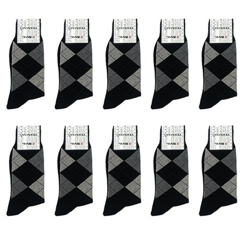 가나양말 남성용 두겹 신사 정장양말 10켤레 세트