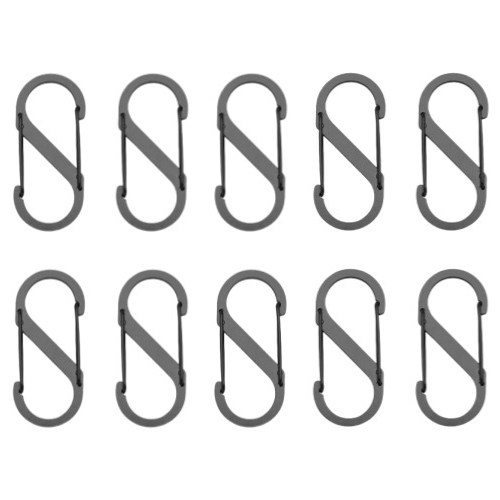 정상아이앤 다용도 캠핑 S형 카라비너, 블랙, 10개
