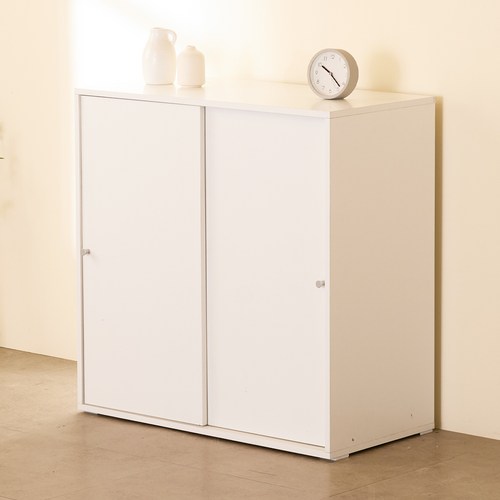 제이디퍼니처 스르륵 800 다용도 수납장, 화이트