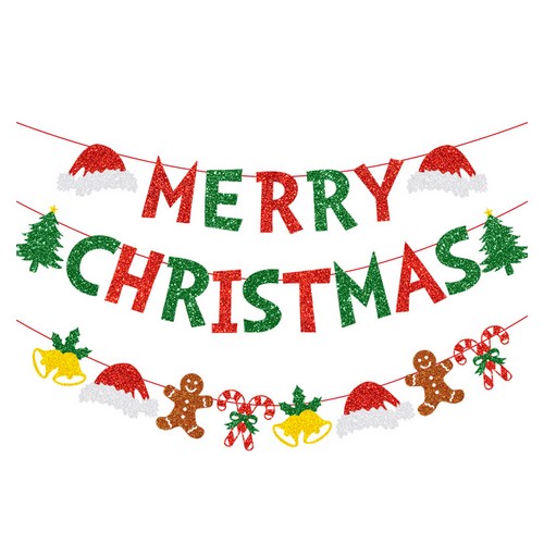홈트너 원터스케치 크리스마스 장식 가랜드, 쿠키, 1개