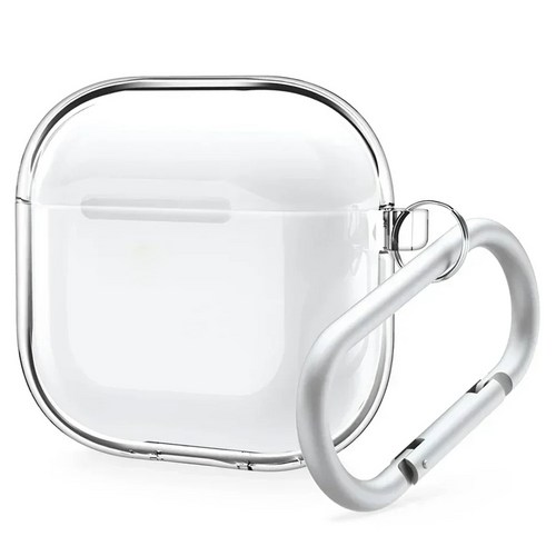 구스페리 에어팟4세대 하이브리드 클리어 젤리 카라비너 케이스, 에어팟4, 투명, 1개