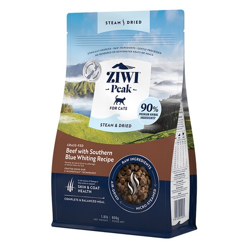 지위픽 고양이 스팀드라이 소고기 & 생선 건식사료, 소, 800g, 1개