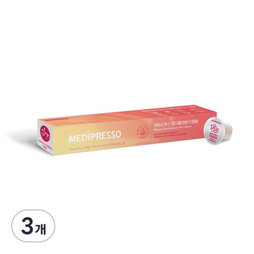 메디프레소 히비스커스 피치블라썸 티 캡슐, 2.9g, 10개입, 3개