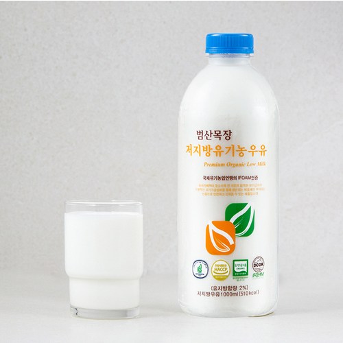 범산목장 저지방 유기가공식품인증 우유, 1L, 1개