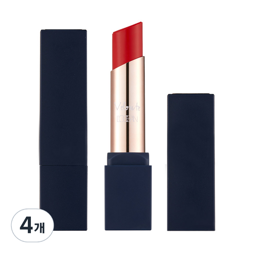 로쎄앙 벨루떼 쉬폰 매트 립스틱 4g, 02호 레트로레드, 4개