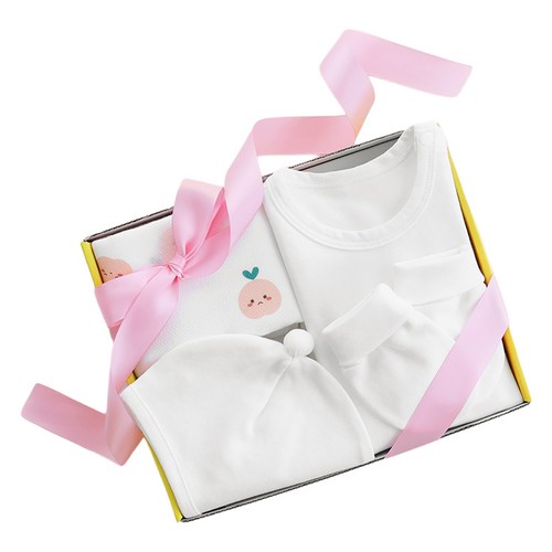 맘스네이처 유아용 오가닉 대나무 손수건 무지 퓨어 출산 선물 4종 세트