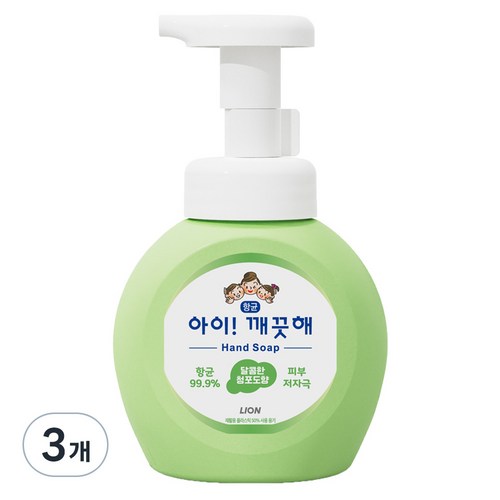 아이깨끗해 향균 폼 핸드솝 청포도향, 250ml, 3개