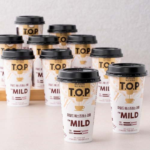 맥심 TOP 마일드 에스프레소 라떼, 300ml, 10개 - 편의점 커피 추천