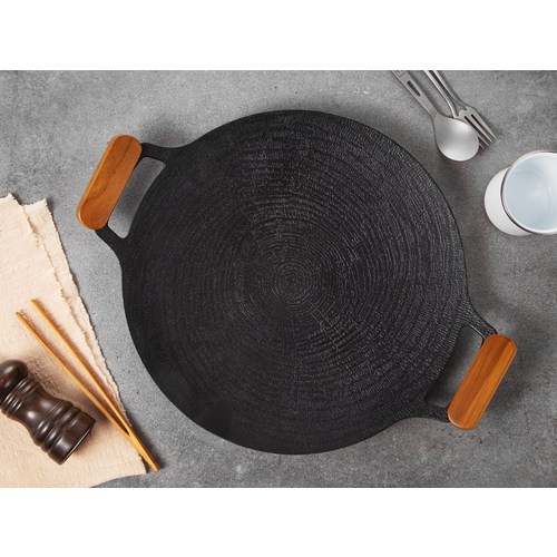 Decdeal 무코팅 캠핑 무쇠 그리들팬 IH 인덕션 겸용 전용가방, 35cm, 1개 2