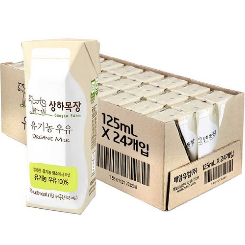 상하목장 유기농 우유 125ml 24팩, 건강한 아침을 위한 선택