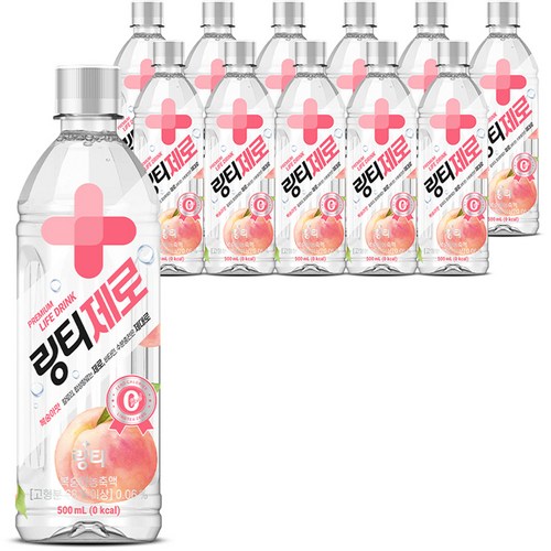 링티제로 복숭아맛, 500ml, 12개 - 이온음료 추천