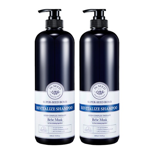 닥터시드 슈퍼시드밤 리바이탈라이즈 퍼퓸샴푸 베베머스크, 1L, 2개