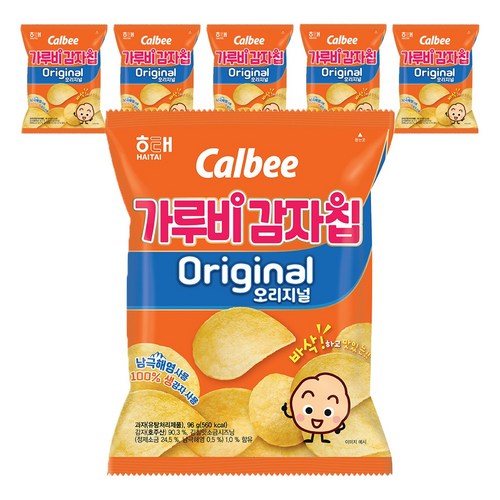 가루비 감자칩 오리지널, 96g, 6개