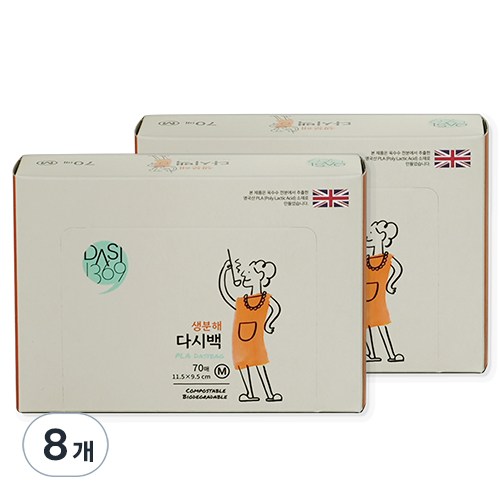 다시1369 생분해 다시백, 중(M), 70개입, 8개