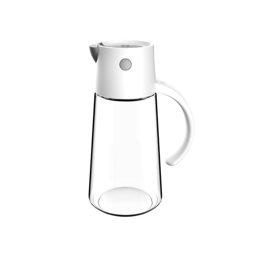 블룸엣홈 자동열림 유리 앙념병 오일병 화이트, 1개, 550ml