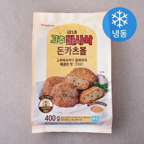 굽네 고추 바사삭 돈카츠볼 (냉동), 400g, 1개